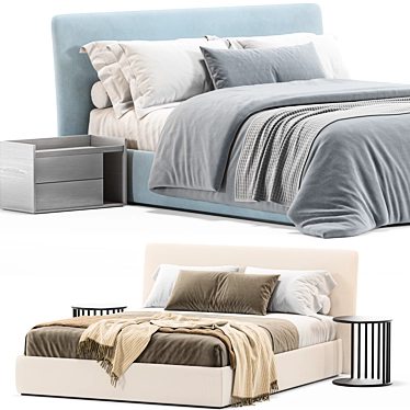 Modern Design Mesh Bed Furniture 3D model image 1 