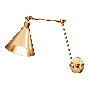 Adjustable Brass LED Wall Sconce 3D model image 1 