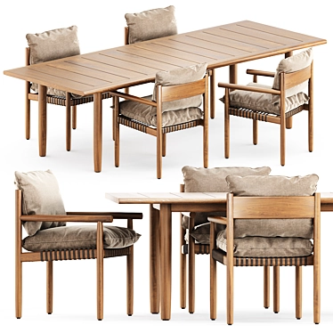 Tibbo Dedon Armchair and Table 3D model image 1 