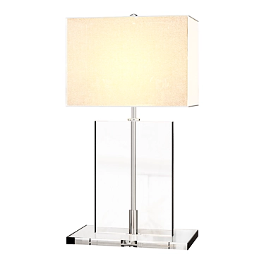 Elegant Clear Crystal Table Lamp 3D model image 1 