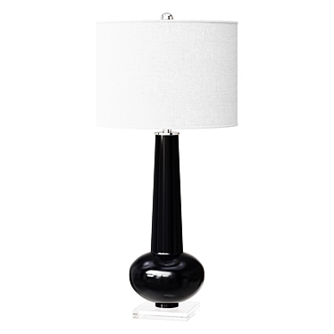 Elegant Navy Glass Table Lamp 3D model image 1 