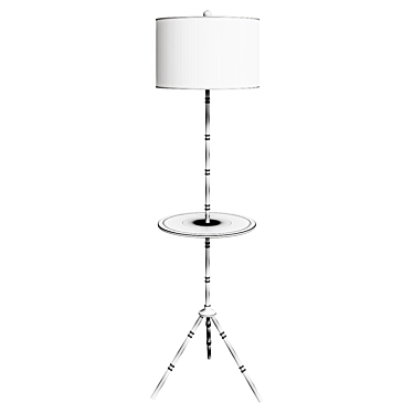 Modern Chrome End Table Lamp 3D model image 1 