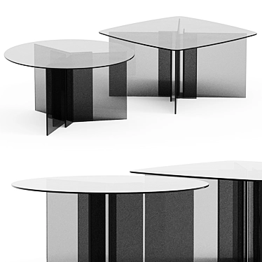 Elegant Thrim Tempered Glass Table 3D model image 1 