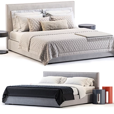 Stone Bed Model Set Options 3D model image 1 