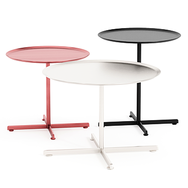 Elegant Stainless Steel Garden Tables 3D model image 1 