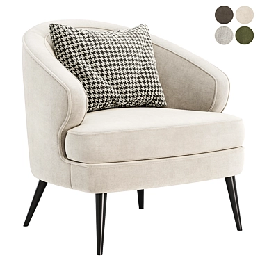 Elegant Xangai Armchair, Exceptional Comfort 3D model image 1 
