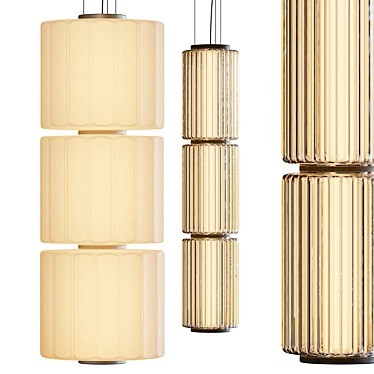 Column Pendant Light Fixture: Symmetry & Elegance 3D model image 1 