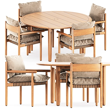 Dedon Tibbo Armchair & Table 3D model image 1 