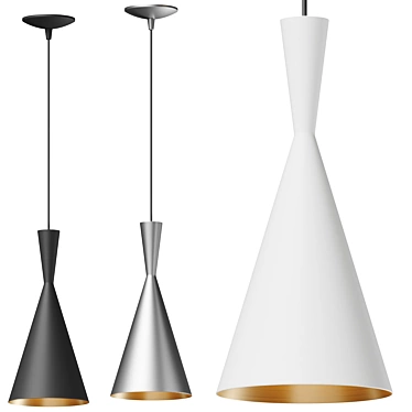Modern Dual Cone Pendant Light 3D model image 1 