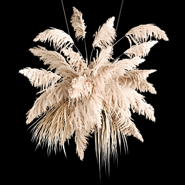 White Reed Hanging Bouquet 3D model image 1 