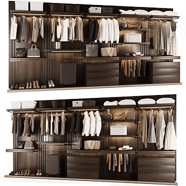 Industrial Loft Wardrobe: Modular Design 3D model image 1 