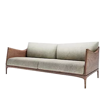 Elegant Classic Style Wood Sofa 3D model image 1 