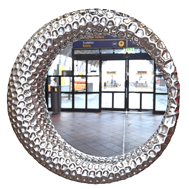 Round Silver Mirror Frame 3D model image 1 