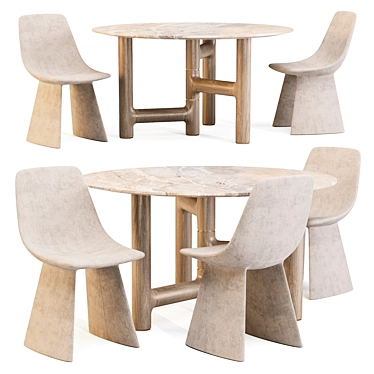 Bonaldo Pivot Dining Set 3D model image 1 