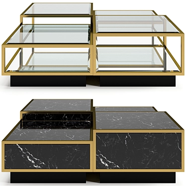 Modern Eichholtz Concordia Coffee Table Set 3D model image 1 
