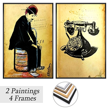 Gallery Wall Art Set with Frame Options 3D model image 1 