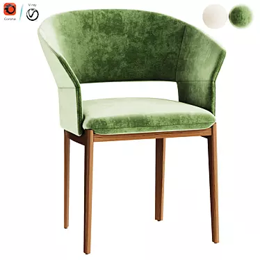 Modern Small Armchair in Grey 3D model image 1 