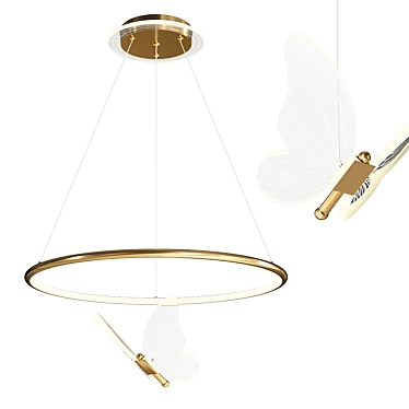 Elegant Butterfly Pendant Light Collection 3D model image 1 