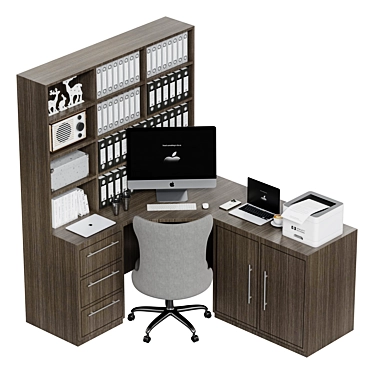 Modern Office Furniture Set 3D model image 1 