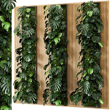  Wooden Base Vertical Garden 968 3D model image 1 