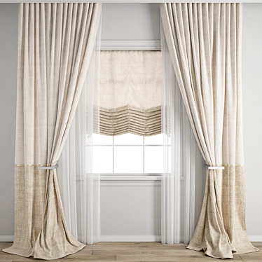 Polygonal Curtain Model Set 3D model image 1 