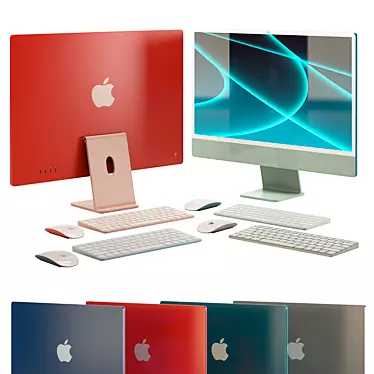 Apple iMac 4-Color Turbo Smooth 3D model image 1 