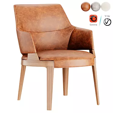 Modern Velis Lounge Armchair - 3D Model 3D model image 1 