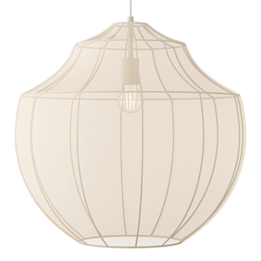 Elegance in Cream: Mesh Pendant 3D model image 1 