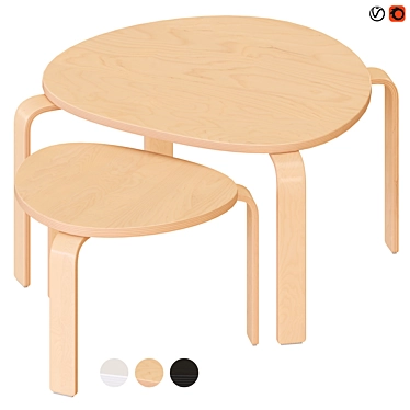 Modern Nesting Tables Set, 3D Format 3D model image 1 