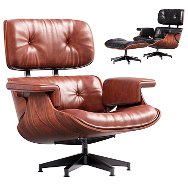 Iconic Eames Lounge Chair 3D model image 1 