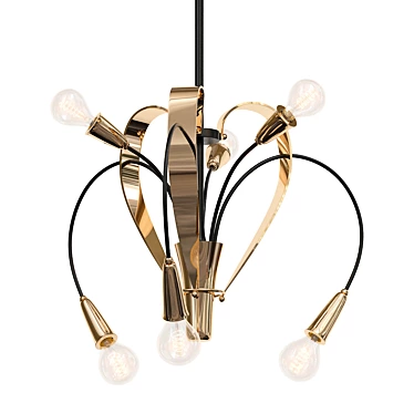 Mid-Century French Pendant Chandelier 3D model image 1 