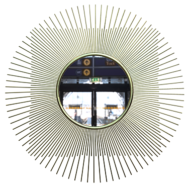 Golden Decorative Sun Mirror 3D model image 1 