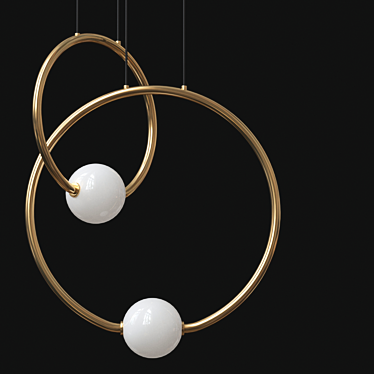 Golden Pendant Lamp, Various Sizes 3D model image 1 