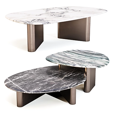 Italian Bronze and Marble Coffee Table 3D model image 1 
