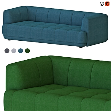 Modern Quilted Hay Sofa 3D model image 1 