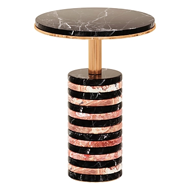 Fetish Pedestal Table: Brass & Marble 3D model image 1 