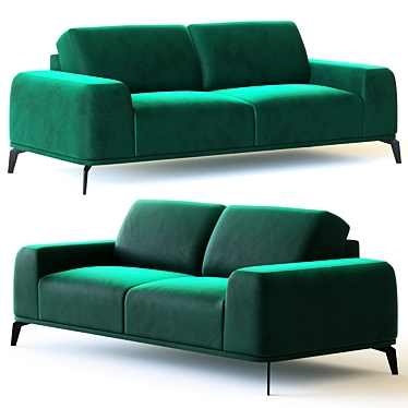 Velvet Upholstered Rio Sofa 3D model image 1 