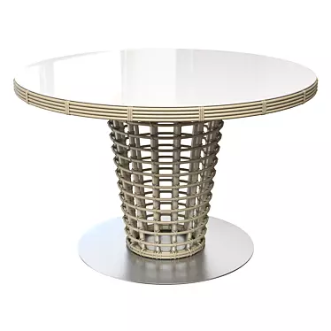 ELEGRACE Round Rattan Outdoor Table 3D model image 1 