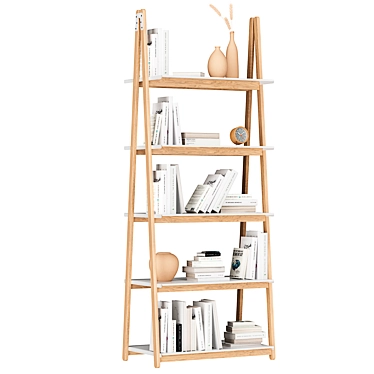 Modern Scandinavian Style Shelving Unit 3D model image 1 