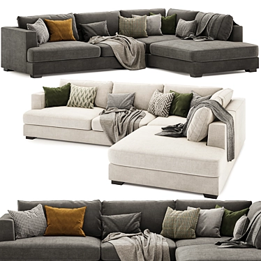 Brandon Corner Sofa Set: Versatile and Stylish 3D model image 1 