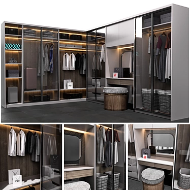 Premium Decorative Wardrobe Model 3D model image 1 