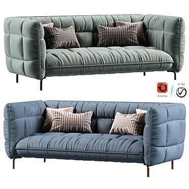 Modern Husk Sofa in 3D 3D model image 1 