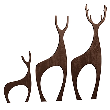 Graceful Deer Garden Sculptures 3D model image 1 