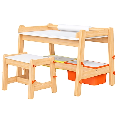 Adjustable Children's Writing Desk 3D model image 1 