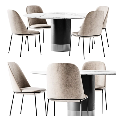 Modern Dining Set with Embrace Chair 3D model image 1 