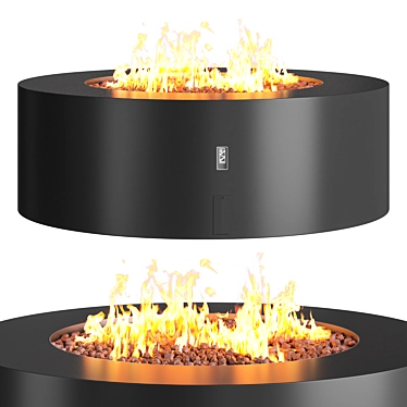 Galio Star Black Outdoor Fireplace 3D model image 1 