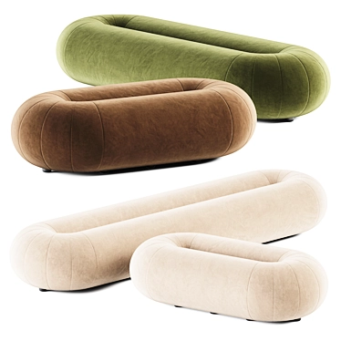 Elegant Oval Loop Pouf: Sancal 3D model image 1 