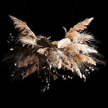 Boho Chic Hanging Dried Flower Bouquet 3D model image 1 