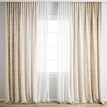 Premium Polygonal Curtain Model 3D model image 1 