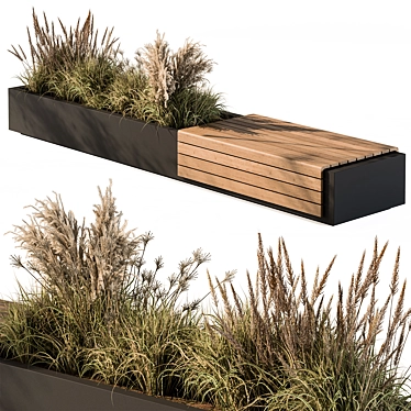 Cityscape Bench and Garden Set 3D model image 1 